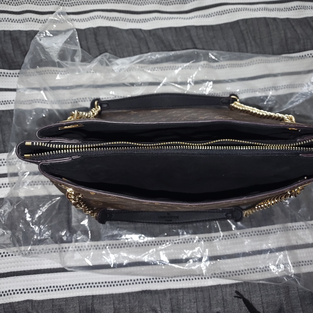 Louis Vuitton Brown Monogram Canvas Shoulder Bag with Chain - Picture 4 of 14